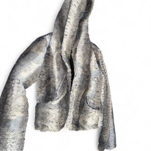 Jolt Black and Gray Faux Fur Jacket